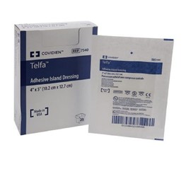 7539Lf Telfa Island Wound Dressing, Latex Free, Sterile Gauze 2 X 3-3/4", Adherent 50per Box. 7539Lf by