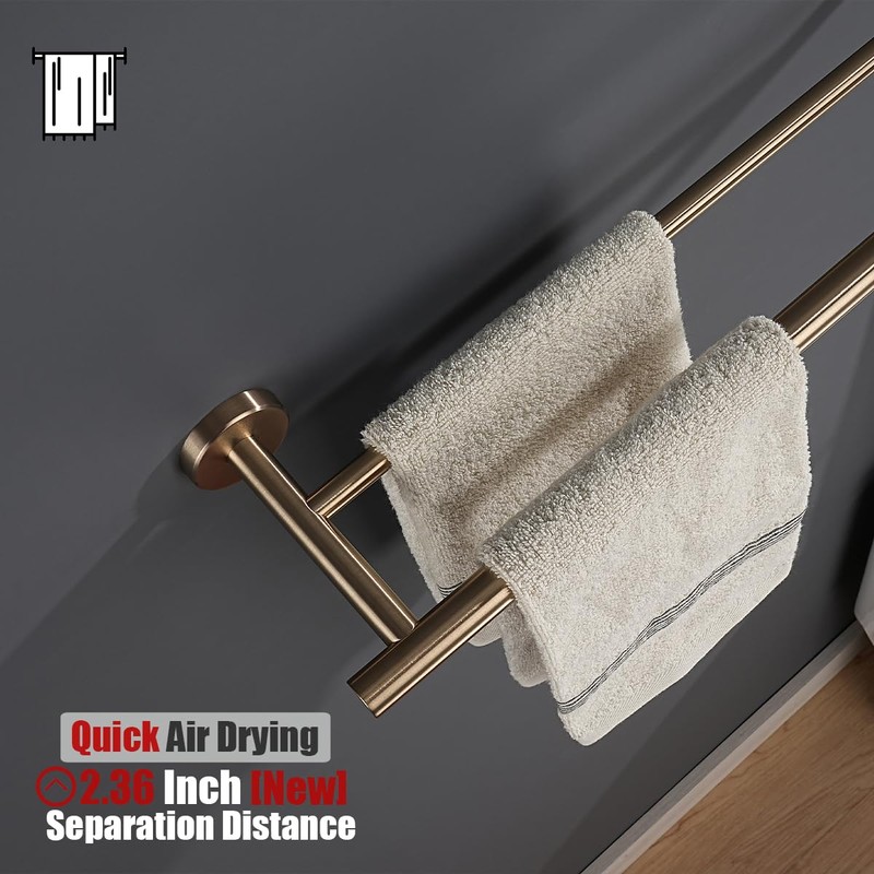 JQK Bathroom Hardware Set, 5-Piece Bath Accessories Set Champagne Bronze