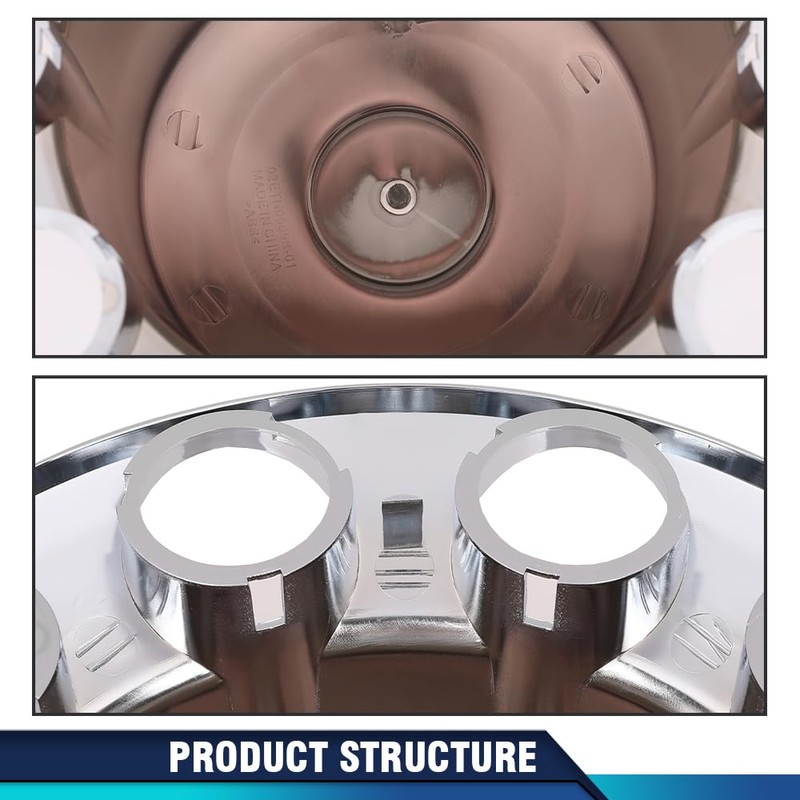 PIT66 Chrome Rear Wheel Axle Hub Cover Kit Semi ABS