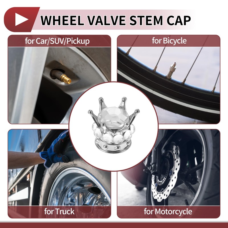 HEROFFIX 4 Pcs Decorative Tire Valve Stem Caps 15mm Tyre