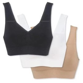 Genie Bra 3 Variety Pack 38 C/D Seamless Wireless Adjustable BBW38CD New