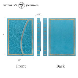 VICTORIA'S JOURNALS Magnetic Journal Carved Vintage Notebook Faux Leather Hard Cover Personal Journal Lined Pages Bookmark 8x5.5 Inch
