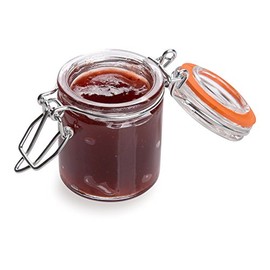 Restaurantware Clamp Lid Mason Jar - Mason Jars with Trigger Lid - Store liquids or dry goods Serve Desserts Drinks or Appetizers - 1.7 oz - 10ct Box