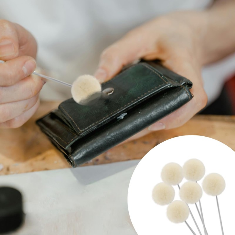 10 Pieces Wool Daubers Ball Brush Leather Dye Tool with