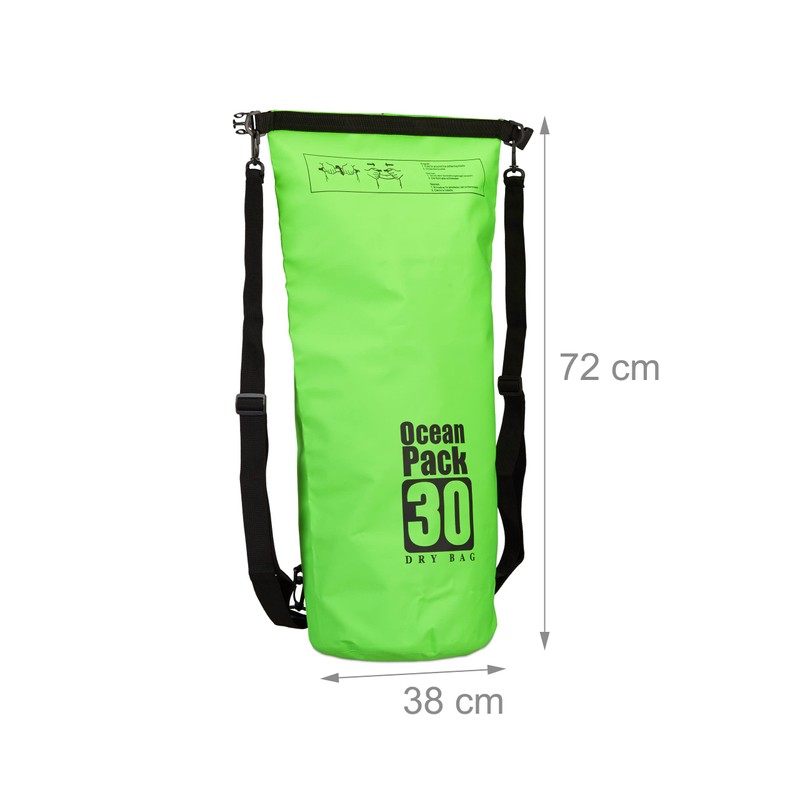 Relaxdays 30 L Ocean Pack, Waterproof Dry Bag for your