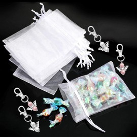 90Pcs Keychain Baby Baptism Shower Wedding Souvenir Guest Gift Wedding Decoration Christmas Decor