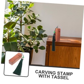 jojofuny Chinese Seal Wood Stamp Name Seal Tassel Sandalwood Calligraphy Tool for Unique Personalization and Craft Projects