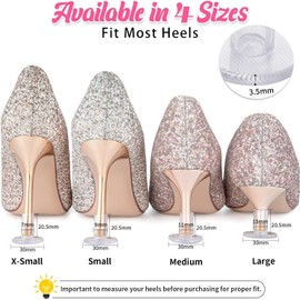 42 Pairs Heel Covers for Grass, 3 Sizes Clear High Heel Caps for High Heel Shoes, High Heel Protectors for Women Wedding Shoes, Walking on Grass and Uneven Floor – S, M, L