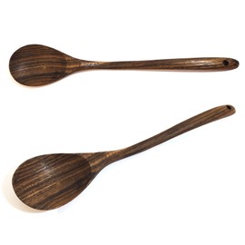 TREE FORK FSC-Certified Natural Weru Wood Kitchen Utensils for Cooking, Suitable for Non-stick Pans & Cookware, Sturdy Lightweight Heat Resistant, Smooth Finish Wooden Cooking Utensil - Mixing Spoon