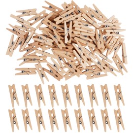 Pack of 400 Mini Wooden Clothes Pegs, 25 mm, Small Wooden Pegs, Small Pegs for Hanging Photos, Crafts, Decorating and Decorating, Letters