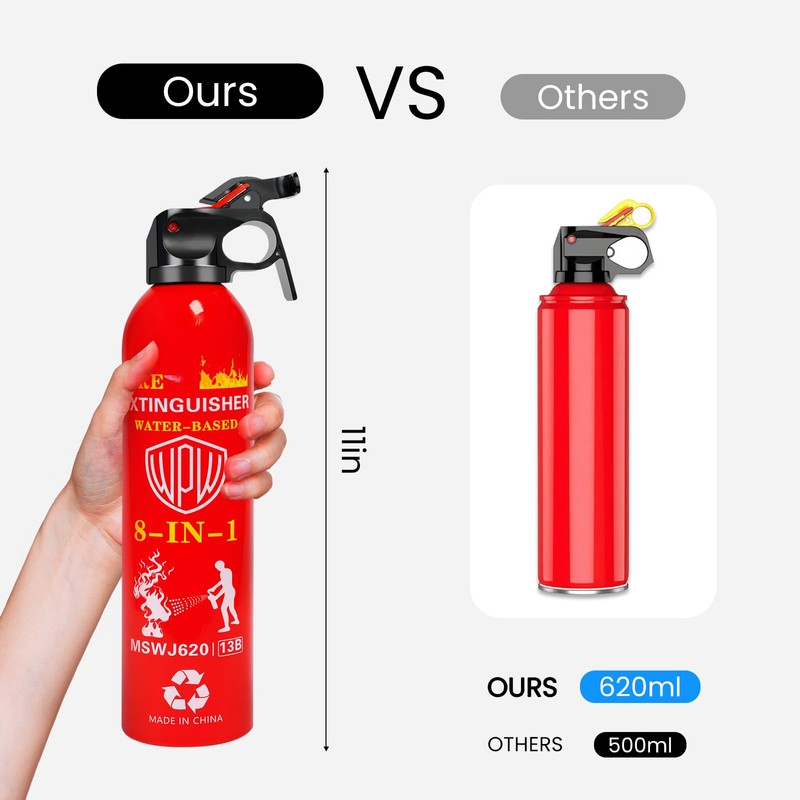 WPW 620ml Large Upgraded 8-in-1 Fire Extinguisher for Home with