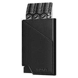 VULKIT Tarjeteros para Tarjetas de Credito Aluminio Automática Pop-up Cartera con Bloqueo RFID y Bolsillo para Dinero para Hombre o Mujer