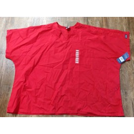 Cherokee Scrubs Unisex Workwear V Neck Scrub Top 4777 RED Size 5XL