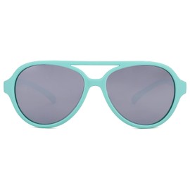 Pro Acme Polarized TPEE Durable Aviator Kids Sunglasses for Boys Girls Soft Rubber Flexible Frame Protective Eyewear Age 3-8 (Green Frame | Sliver Lens)
