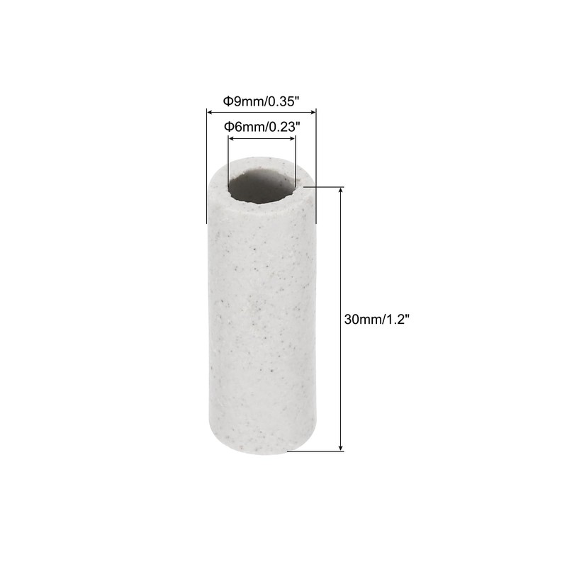 sourcing map 50pcs Ceramic Tube Insulated Electronic Wire Bundle Protection