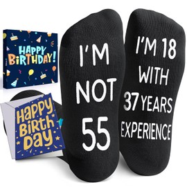 HAPPYPOP 55th Years Old Birthday Gifts for Men - Socks for 55 Year Olds, Gift Ideas for 55 Year Old Man Woman, 55th Birthday Gifts