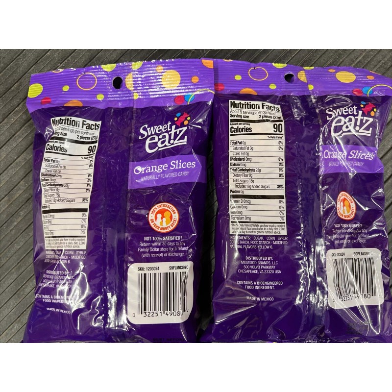 Sweet Eatz Oranges Slices 2- Bags 9oz Each