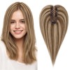 Hairro Human Hair Toppers For Women No Bangs Remy Top