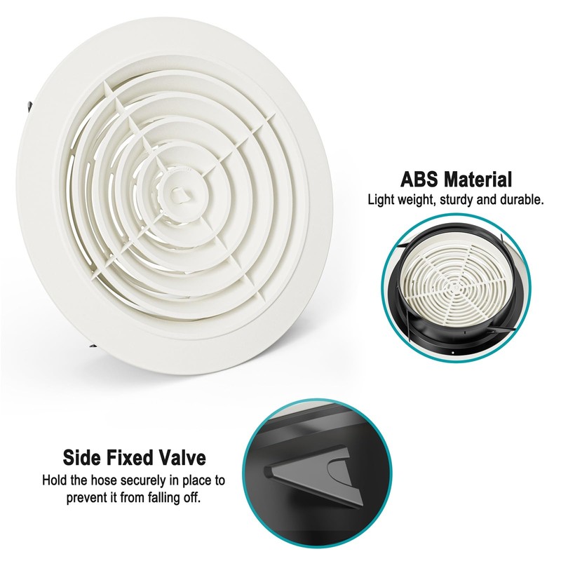 HG POWER 8 Inch Soffit Vent，Round Air Vent Cover with