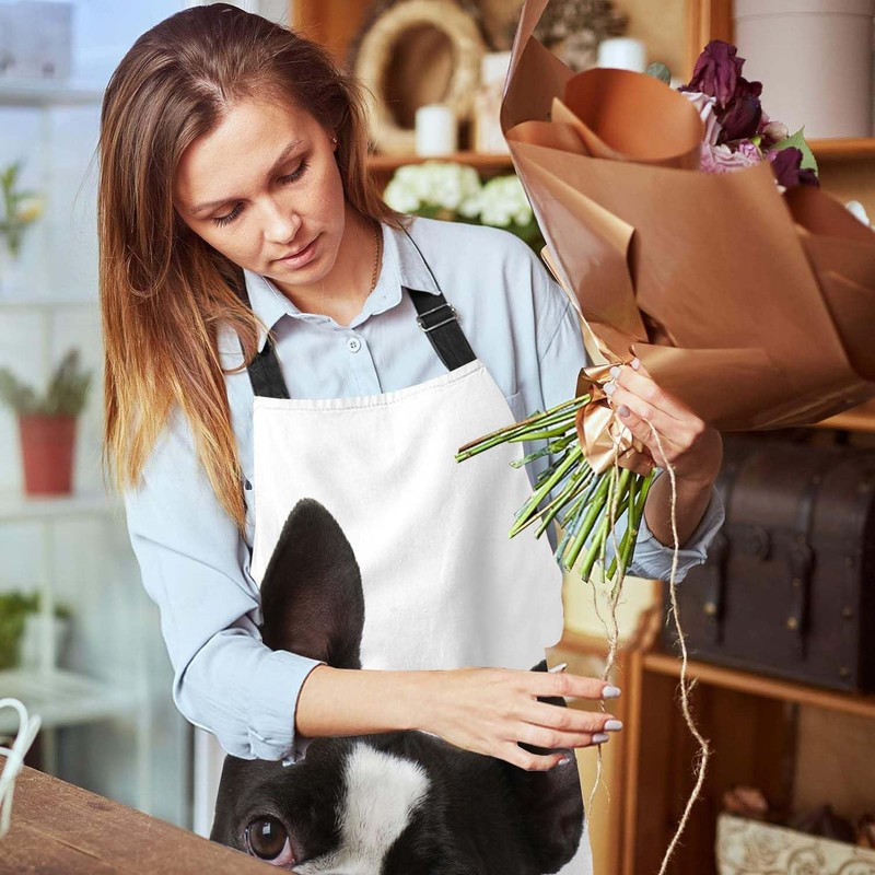 Xuwenz Boston Terrier Bib Apron with Adjustable Neck for Men