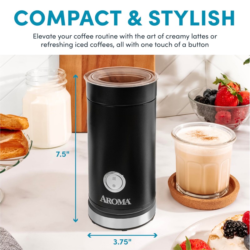 AROMA® 4-in-1 Cold & Warm Milk Frother and Steamer with