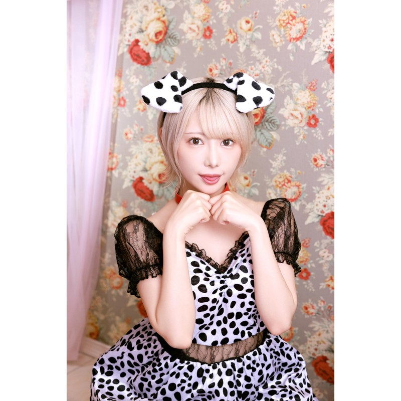 Clear Stone Cosplay Dog Headband Dalmatian, Unisex, Black