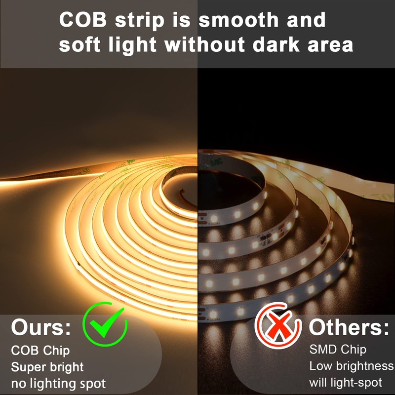 COB LED Strip 5 m, 24 V LED Strip 2700