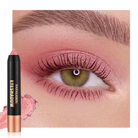 FeiCuiYun Monochrome Cream Shimmer Glitter Eyeshadow Pencil Stick for Women, Shimmer Pink Eye Shadow Eyeliner Pencil Sticks Makeup, sombras para ojos, Waterproof, Vegan & Cruelty-Free, 04#