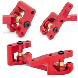 Aluminum RC Steering Set for ARRMA 1/18 Granite Grom Mega 380 Brushed 4X4 Monster Truck & Typhon Grom Mega 380 Brushed 4X4 Buggy Upgrades Parts (Red)