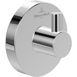 Villeroy & Boch Elements - Tender Towel Hook, Towel Rail for Wall Mounting, Wall Hooks Made of Zinc, Accessories Bathroom, Bathroom Hooks, Round, 54 x 32 x 54 mm, Chrome