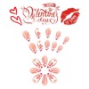 Rchovsam Medium Almond Press on Nails Valentine's French Nails Press