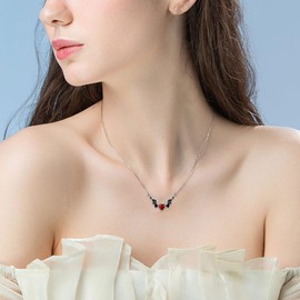 YAFEINI Bat Necklace 925 Sterling Silver Bat Pendant Bat Jewelry for Women