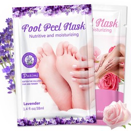 2 Pairs Foot Mask, Callus Socks, Dead and Effectively Removes Moisturising Foot Mask, Foot Care for Delicate Feet, Exfoliating Foot Mask for Men and Women (Lavender Rose)