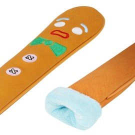 LZFAN Golf Alignment Stick Cover - Leather Holds at Least 2 Sticks, Club Protector with Gingerbread Man Embroidery