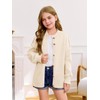 Haloumoning Girls Button Down Cardigan Mock Neck Lantern Long Sleeve