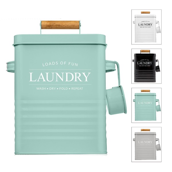 Calindiana Modern Farmhouse Metal Soap Dispenser with Scoop for Laundry