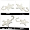 Holibanna Cast Wall Hooks 3pcs Iron Star Coat Hook Nautical