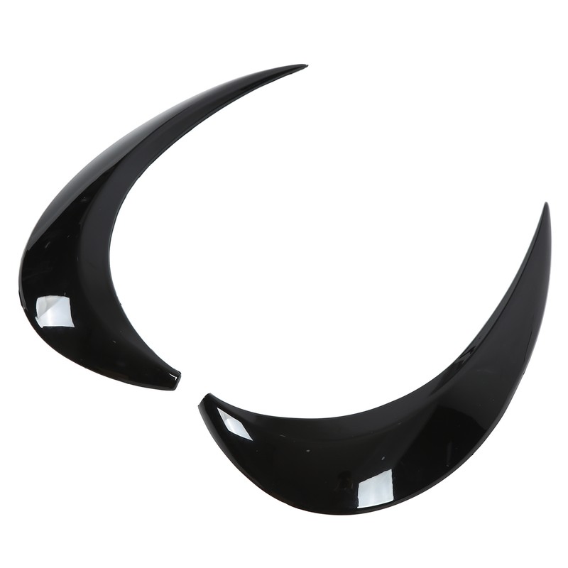 1 Pair Left Right Gloss Black Headlight Eyebrow Cover Trim