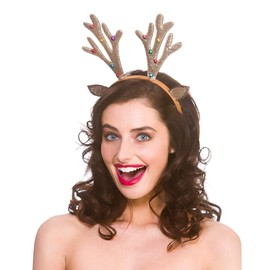 Wicked Costumes Adult Glitter Reindeer Antlers on Headband