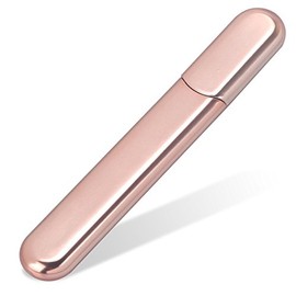 Premium Glass Nail File With Case, Crystal Diamond Salon Best Beauty Nail Buffer For Natural and Acrylic Nails Christmas Gift for Woman and Man,Apricot