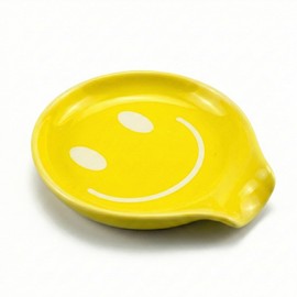 Molybdix Coffee Spoon Rest, Smiley Face Ceramic Spoon Holder For Coffee Bar