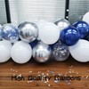 ネイビーブルー シルバーバルーンアーチガーランドキット 124個パック ネイビーシルバー ホワイト 紙吹雪バルーン バルーンアクセサリーとLEDストリングライト付き 卒業式 ベビーシャワー 結婚式