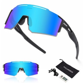 WDJLNZB Polarised Sunglasses, Cycling Glasses Men Women Polarised Cycling Glasses UV 400 Protection TR90 Frame Protective Glasses Sports Glasses for Outdoor Sports Cycling Running Golf (C)