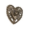 Alpenflüstern Lapel Pin Traditional Heart Antique Silver Colours API113, Metal