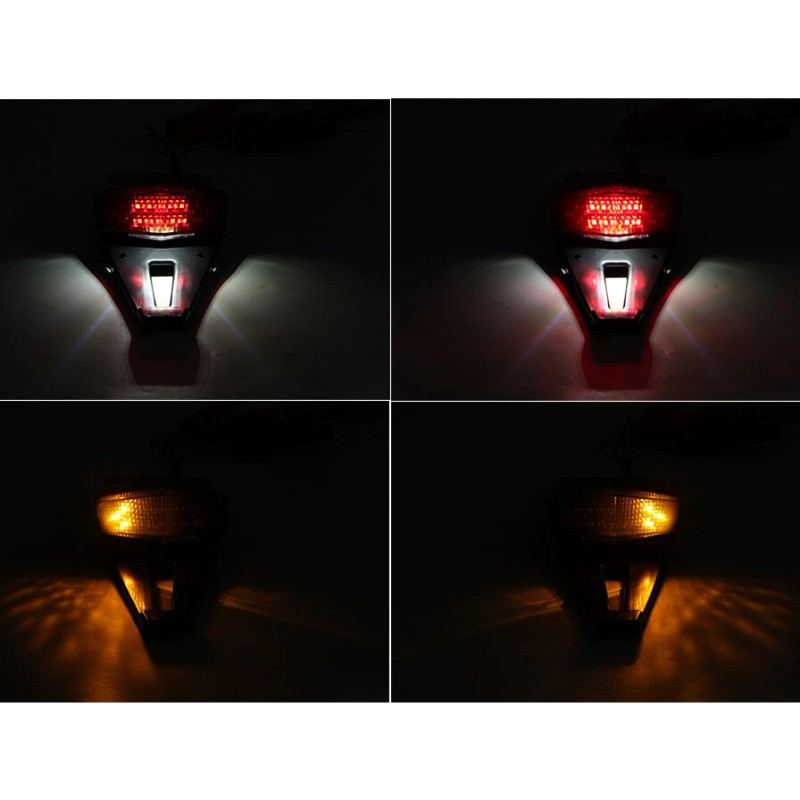 JMTBNO Universal Dirt Enduro Bike LED Rear Fender Brake Tail