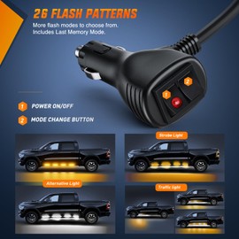 Nilight 2PCS 70 Inch Emergency Strobe Light Strip 1125 LED Running Board Lights Amber White Flexible Side Flashing Warning Caution Safety Waterproof for Truck Construction Vehicles Pickup