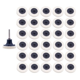 Yuhtech 31 Pcs 2 Inch 50mm Wool Felt Roll Lock Polishing Buffing Pads Wheels Grinding Sanding Wheel with 1/4 Inch Disc Pad Holder for Rotary Tool