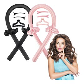 Dokpav 2 Curly Ondas En Cabello Rizos Sin Calor Tubo + 4 Scrunchies