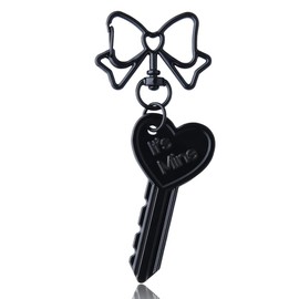 Black Y2K Key Chain Aesthetic Key Pendant Purse Handbag Charm Bow Shaped Clasp Clip Cute Bowknot Keyring for Womens Bag Stationery Charms Punk Emo Accessories