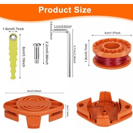 Pweller 24 Pack WA0010 Spool Replacement Trimmer Blade Head for Worx WG170 WG163
